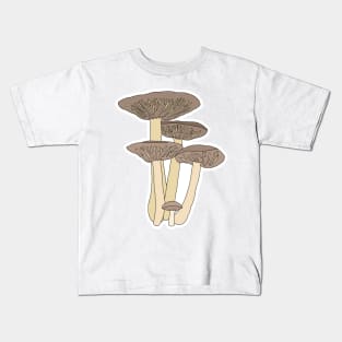 Brown Mushrooms Kids T-Shirt